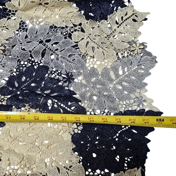 Adelyn Rae Palm Crochet Lace Blue V-Neck Flutter Sleeve Midi Size Dress Size S - Picture 15 of 15